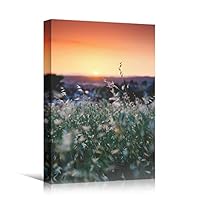 Canvas Wall Art Field Sunset Coastal Orange Photography Relax/Calm Romantics Sunset Warm - 12x18 inches