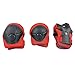 KUYOU Kids Protective Gear, Helmet Knee Pads and Elbow Pads Set with Wrist Guard Skateboard Accessories for Rollerblading Skateboard Cycling Skating Scooter. (Red)