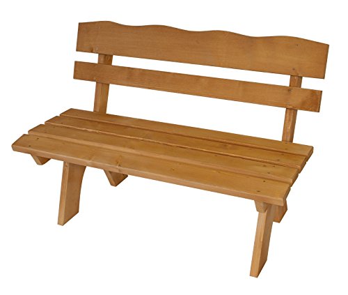 DEGAMO Gartenbank Freital 2-sitzer 120cm, Massive Kiefer hell lackiert, Outdoor