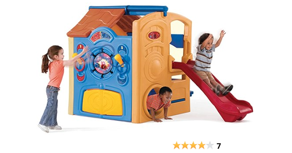 step2 neighborhood fun center playhouse with slide and six accessories