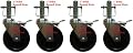 A Set of 4 Perry 5" Scaffolding Wheels with 1" Solid Round Stem CBM1290