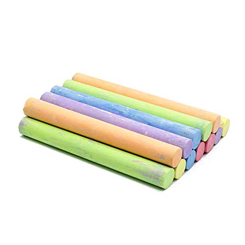White Chalk (12 ct box) and Colored Chalk (12 ct box) Bundle Non-Toxic + Premium Chalkboard Eraser - Thumbnail 3