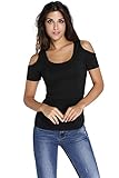 O&W White Scoop Neck Cold Shoulder Stylish T-shirt