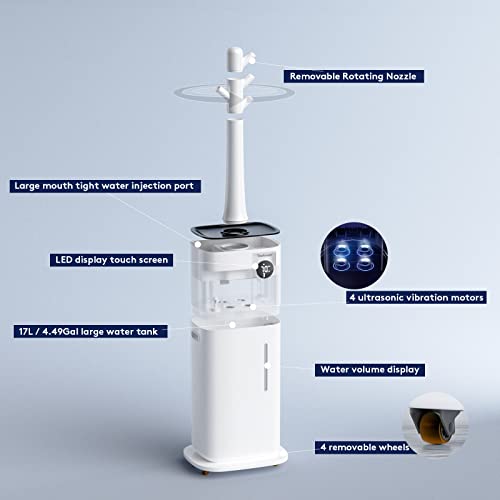 Toutouan Tower Humidifiers for Whole House, 2000ml/h Cool Mist