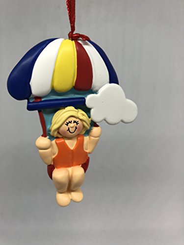 Personalized Female Blonde Parasailing Christmas Ornament 2019