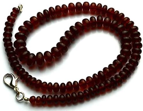 KALISA GEMS Beads Gemstone 1 Strand Natural Hessonite Garnet Smooth Big 6 to 11MM Rondelle Beads 18 Inch