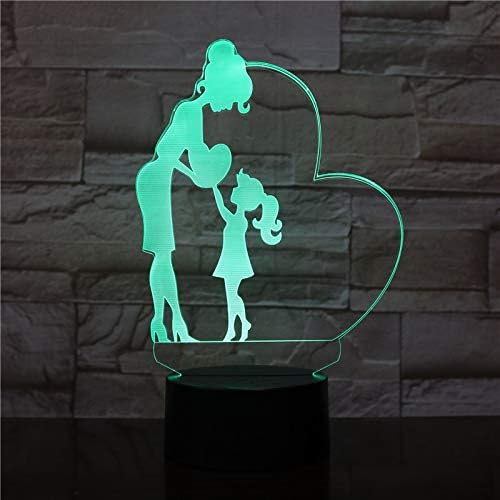 MOM and Daughter | 3D Optical Illusion Hologram Night Lamp | Led Lampeez for Mom/Lady/Girlfriend/Wife/Daughter/Sister | Premium Present Idea for Her | Remote/Longer/USB Adapter Included