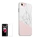 Obbii Design iPhone6s 7 8 SE 2nd Case Marble Gray Rose Design Pattern Printed Transparent Plastic Back Case with TPU Bumper Case Cover for iPhone 6s/iPhone 7 / iPhone 8 / iPhone SE 2020 (4.7