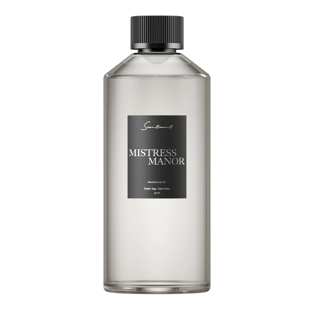 Scentiment Diffuser Oil – Mistress Manor | Neroli, Sage & Dark Amber | Fresh, Herbal & Warm Luxury Fragrance Oil for Cold Air Diffusers (500 mL)