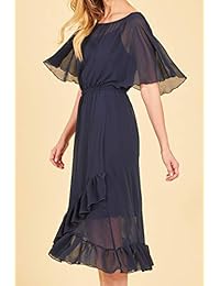 Truly Me, versátil vestido de manga larga con volantes y detalles de faux