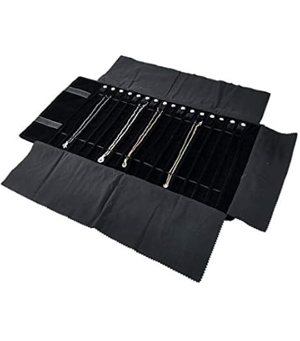 6 Cartes De Rangement Pour Colliers - Tissu Imprimé Floral Rose - Format 6,4x2,4x0,4 Cm - Anti-nœuds, Portable - Idéal Voyage, Rangement Bijoux
