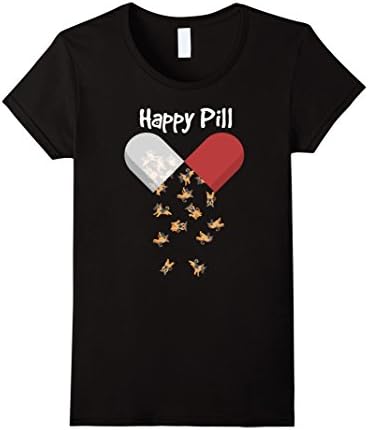Womens Gsd is Happy Pill Shirt. German Shepherd Dog gifts Medium Black