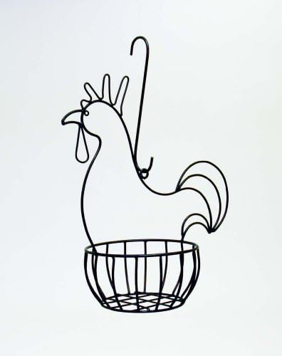 HANGING ROOSTER BASKET-20"H X 19"W. COMES WITH 12" HOOK