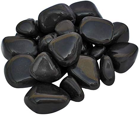 Garden Jewels Pebbles Glossy Home Decorative Vase Fillers Stone Black, 1 KG