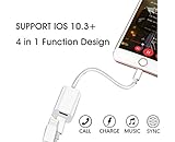 iPhone 7 Adapter Splitter, Charm sonic iPhone 7 Plus Adapter, Dual Lightning Headphone Audio Charge Adapter for iPhone 7 / 7 Plus, Compatible for iOS 10.3