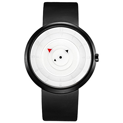 Break Unique Disc White Geek Wristwatches Cool Unisex Men Women's Lovers Rubber Strap Quartz Fashion Casual Watches