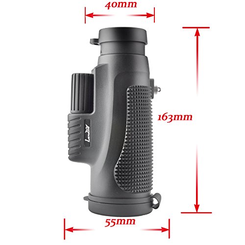 Landove Monoculars 10x42 Compact Monocular Spotting Scope HD Telescope Camping Hunting Traveling Sporting Events Bird Watching Smartphone Adapter Carrying Case