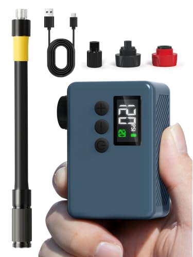 Mini Fahrradpumpe Elektrisch 120PSI Elektrische Luftpumpe Manometer Rennrad