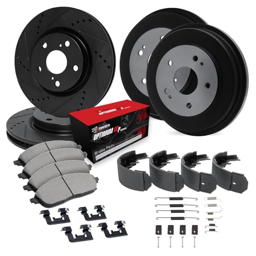 R1 Concepts Front and Rear Brake Kit Fits 2003-2008 Pontiac Vibe, Toyota Matrix…