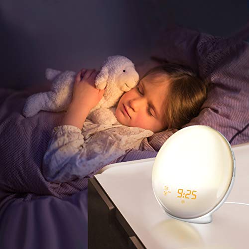 Vandora Sunrise Alarm Clock, Digital LED Clock with 7 Color Switch and FM Radio for Bedrooms, Multiple Nature Sounds Sunset Simulation & Touch Control, Sleeping Mode & Snooze Function - Thumbnail 2