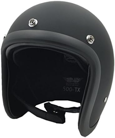 TOUKUI Face Motorcycle Helmet Vintage Motorcycle Helmet Chopper Retro Helmet Bell matte black M