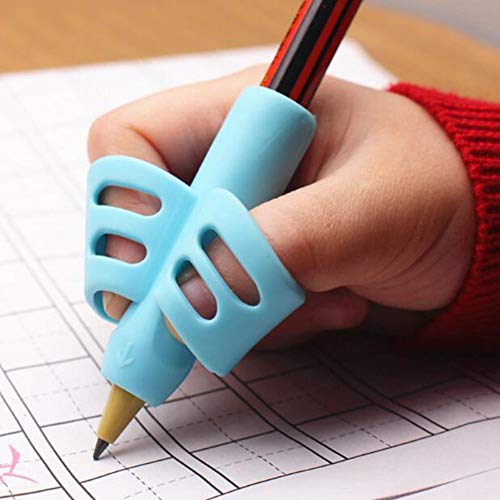 Two-Finger Pencil Grip, 2018 New Design Breakthrough Training and Cultivate Children Pencil Holder Pen Writing Aid Grip Posture Correction Tool 3PCS/Set Children Stationery Gift. - Thumbnail 4
