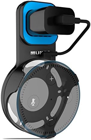 Munto Outlet Wall Mount for Echo Dot 2nd Generation, Compact Stand Case for Kitchen Bathroom, Black