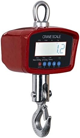 Optima Scale OP-924B-1000 Digtial Portable Industrial Hanging LCD Crane Scale With Remote Control, 1000 LBS x 0.5 LBS NEW