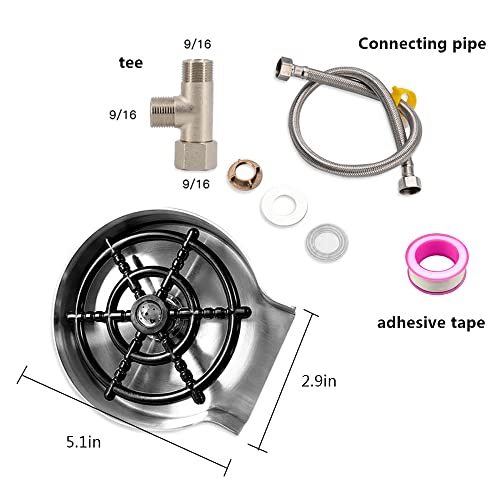 Stainless Steel Glass Rinser for Kitchen Sinks, Faucet Metal Glass