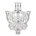 Vie jeune 10pcs Grace Butterfly Pearl Cage Bright Silver Beads Cage Locket Pendant Jewelry Making-For Oyster Pearls, Essential Oil Diffuser, Fun Gifts (Butterfly)