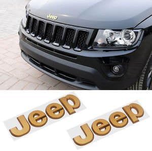 AFM-Car Styling 3D Chrome Metal Sticker Jeep Emblem. (Gold & Chrome) one Piece