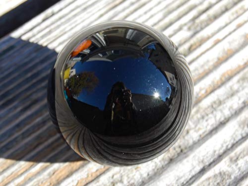 DSJUGGLING Solid Black Acrylic Contact Juggling Ball - 75mm - 3 inch