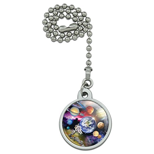 Graphics and More Solar System Planets Space Earth Saturn Jupiter Mars Ceiling Fan and Light Pull Chain