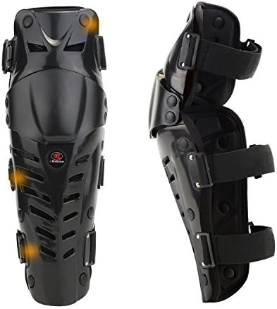 RIDBIKER 1 Pair of Movable Knee Shin Guard Pads Three Sections 2Pcs Breathable Adjustable Knee Cap Pads Protector Armor for Motorcycle Cycling Racing