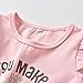 3Pcs Baby Girl Clothes Long Sleeve Letter You Make Me Smile Tops Geometric Pants and Headband Outfit Set (12-18 Months)