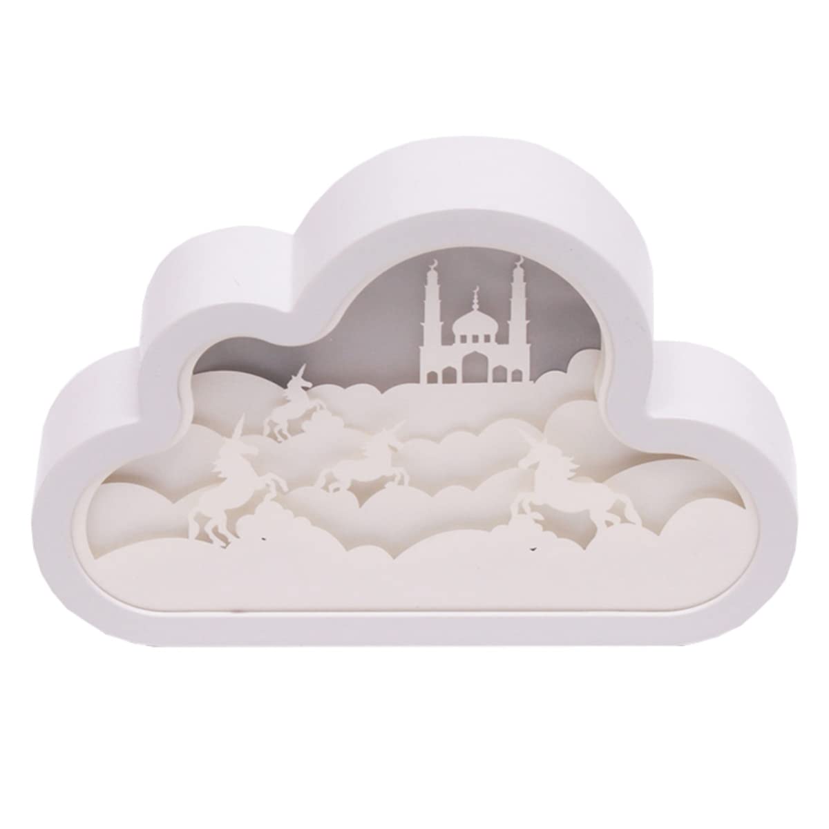 CIM 3D Papercut Lightbox - Light Box Home Accessory - Paper Carving Lamp - Creative Night Lamp (Cloud Fantasy)