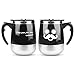 LEADNOVO Self Stirring Coffee Mug Electric Stir Stainless Steel Automatic Self Mixing Cup for Morning Office Travelling 450ml/15.2oz (Black)