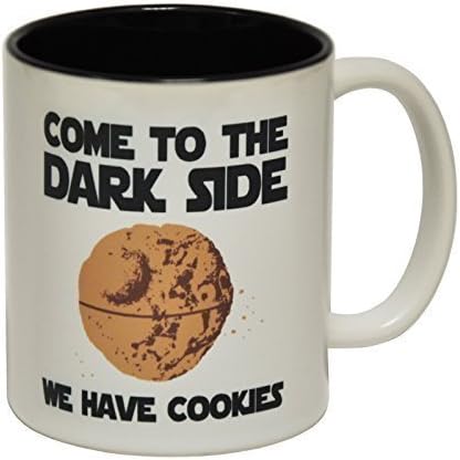 123t Mugs Keramikbecher Mit Slogan Come To The Dark Side We Have Cookies Mit Schwarzem Interieur Amazon De Kuche Haushalt