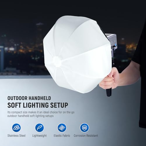 NEEWER 12"/30cm Lantern Softbox for HS60B LED Video Light, Quick Release 360° Omnidirectional Light Diffuser Mini Softbox with Diffuser/Bag for Photo Video Live Stream Portrait Product Shots, NS7L