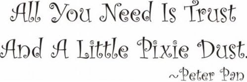 WallstickersUSA Nursery Wall Sticker, All You Need Is Trust And A Little Pixie Dust