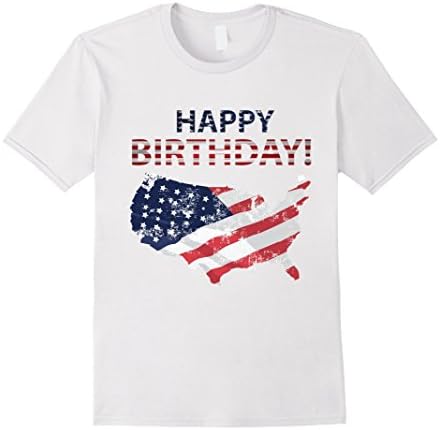 Mens Happy Birthday America! Happy 4th of july 2XL White