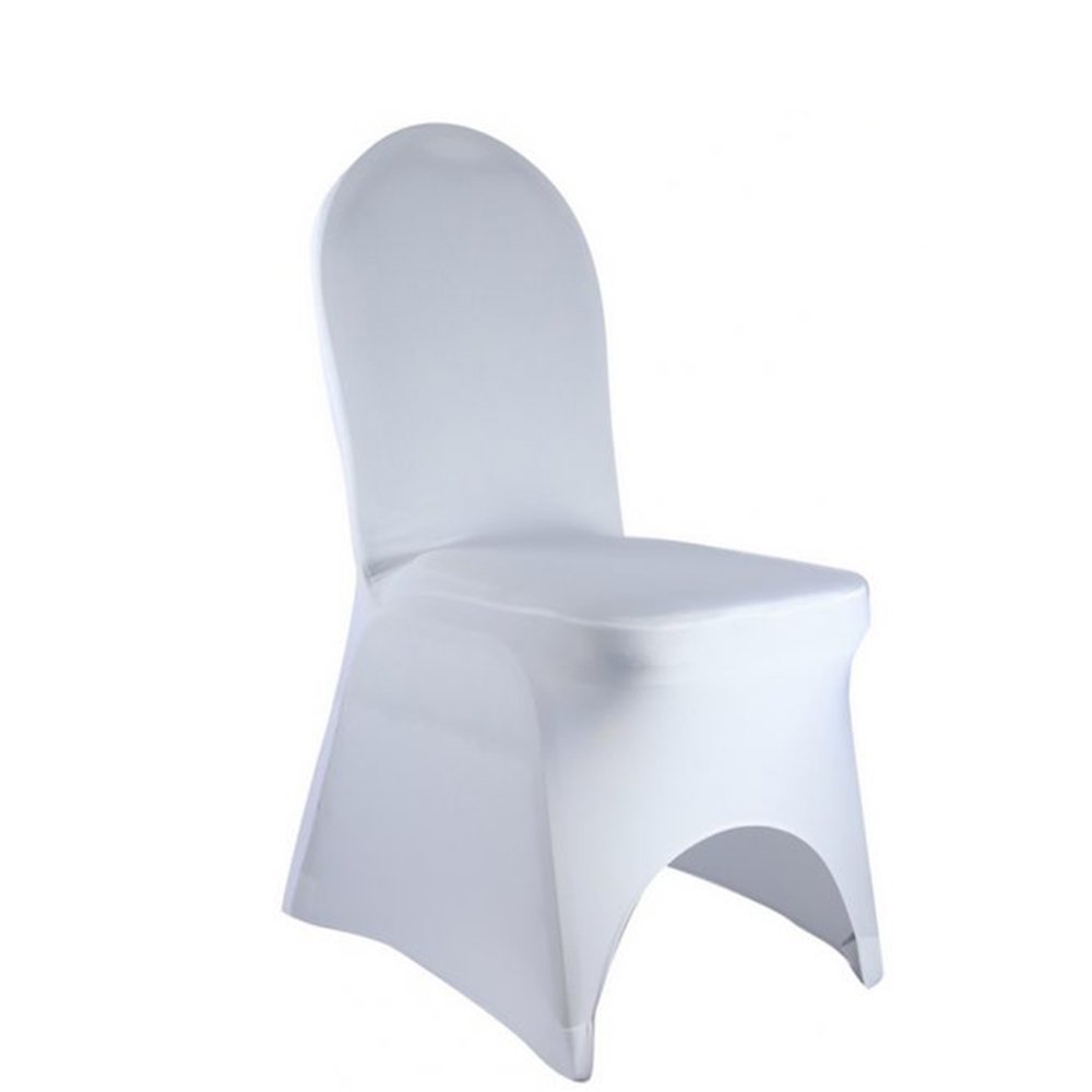 Best Sale Set of 100pc White Color Universal Size Spandex Banquet Wedding Party Stretch Dining Chair Covers-(Arch Bottom)[US STOCK]