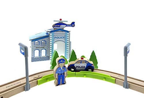 RB&G Holz Eisenbahn / Autobahn / kombinierbar / Farbecht (Police Station klein (55Teile)) – Bild 5