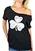 Awkward Styles Women's St. Patricks Day Shamrock Irish Clover Graphic Off Shoulder Tops T shirt