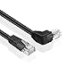 TNP Cat6 Ethernet Cable (Right Angle Up, 3 FT) RJ45 90 Degree Network Connector 500 MHz 10 Gigabit Gold Plated Patch Plug Wire LAN Cord for PS4 Fire-Stick Xbox One Smart TV Gaming & Computer