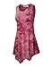 Lock and Love LL WT1065 Womens Sleeveless Tie-Dye Tunic Tank Top XL Wine