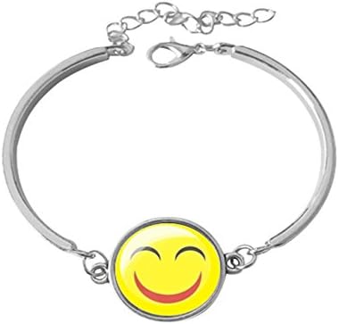 FIONUSUM Emoji Bracelet Charms Cute Face Yellow Beads Bracelet
