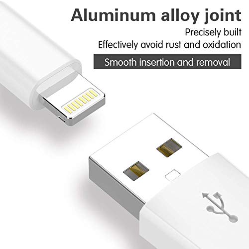 iPhone Charger, MFi Certified Charging Cable, 5Pack (3/3/ 6/6/ 10FT) to Syncing Data and Nylon Braided Cord Charger Compatible with iPhone/XS/XR/X/8/8Plus/7/7Plus/6S/6Plus/Pad More(Silver&White) - Thumbnail 4