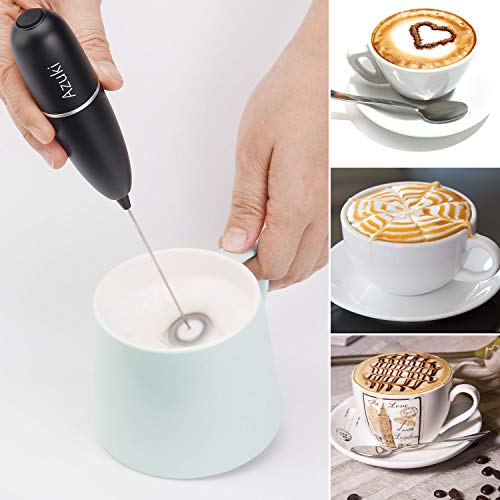 Azuki high - Powered Milk Frother Full Metal Handheld Foam Maker Machine for Latte eggbeaters, blender for bulletproof coffee, Cappuccino for mini coffee makers, Smoothies, Matcha, Hot Chocolate, shape by milk bullets - Large Bracket