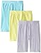 Dream Star Solid Bike Shorts (Pack of 3), Aqua/Neon Yellow/Heather Grey, Big Girls' Large